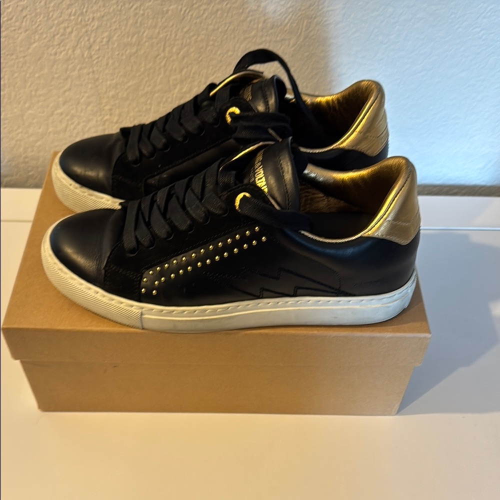 Black and Gold Sleek Sneakers